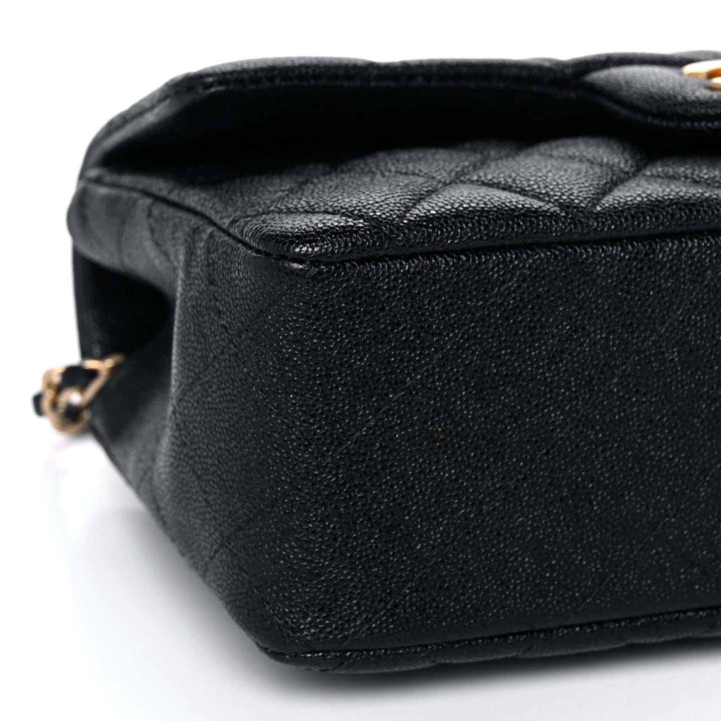 Caviar Quilted Mini Top Handle Rectangular Flap Black
