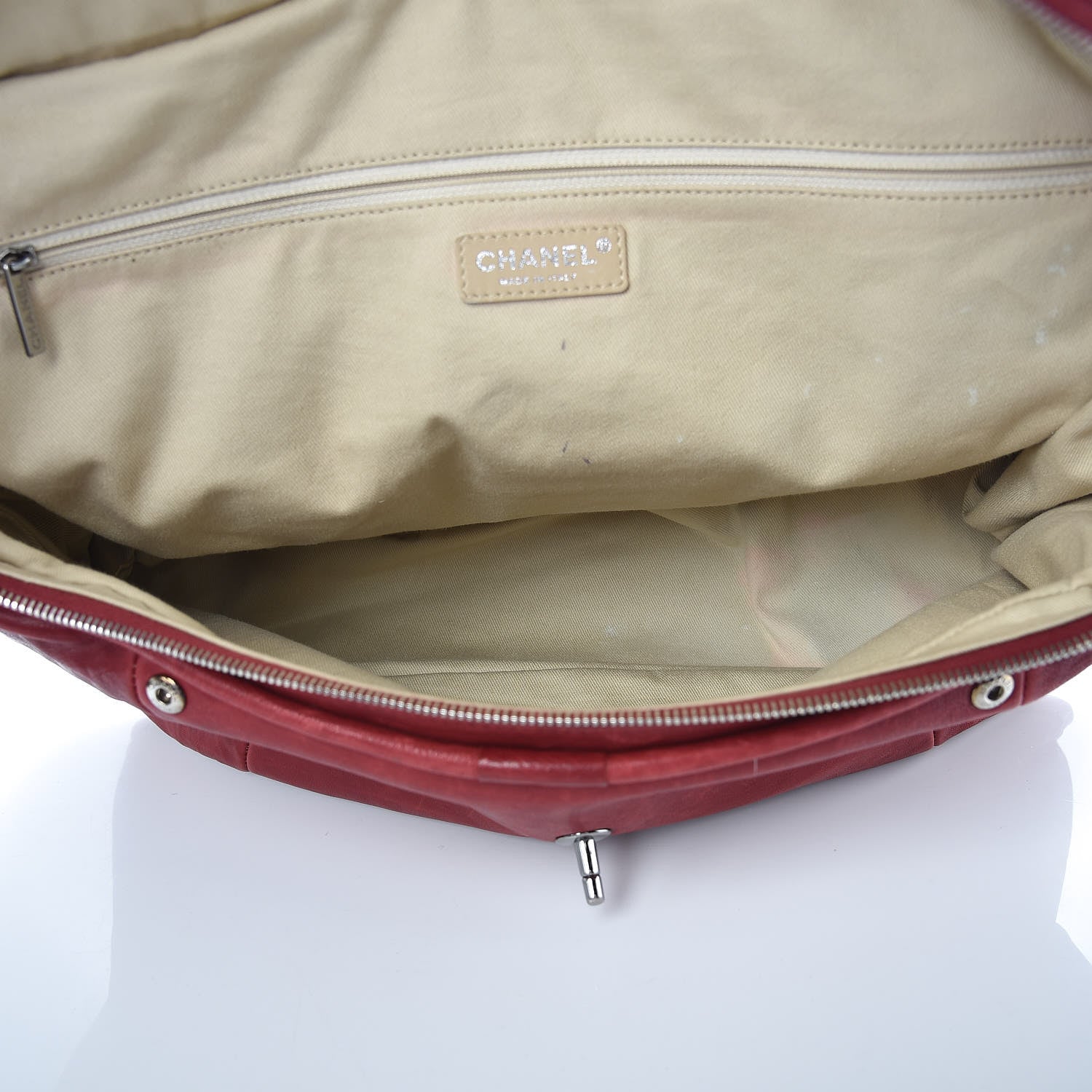 Chanel Calfskin Large Traveling Tote Red 5 of 22