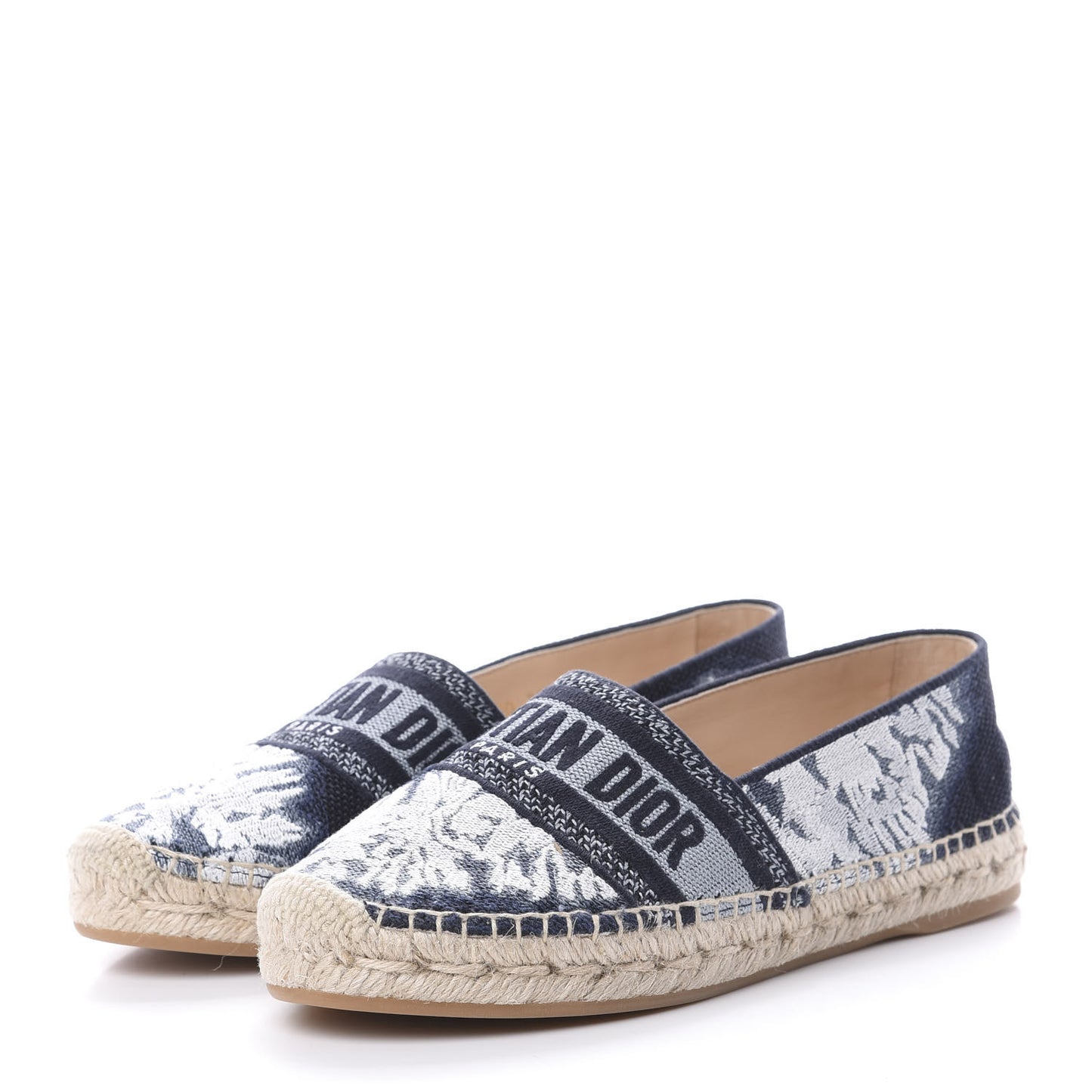 Canvas Tie and Dior Embroidered Granville 15mm Espadrilles 37.5 Denim