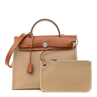 Hermes Vache Hunter Toile Herbag Zip 31 PM Trench Beton 1 of 10