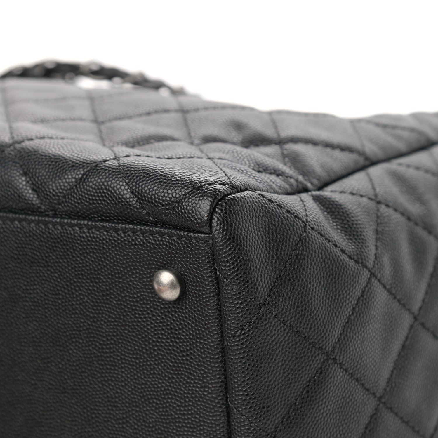Chanel Caviar Lizard Quilted Large Coco Handle Shopping Tote Black 12 of 14