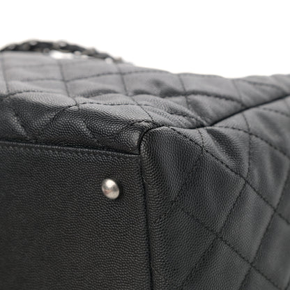 Chanel Caviar Lizard Quilted Large Coco Handle Shopping Tote Black 12 of 14