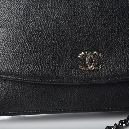 Chanel Caviar Sevruga Wallet On Chain WOC Black 17 of 23