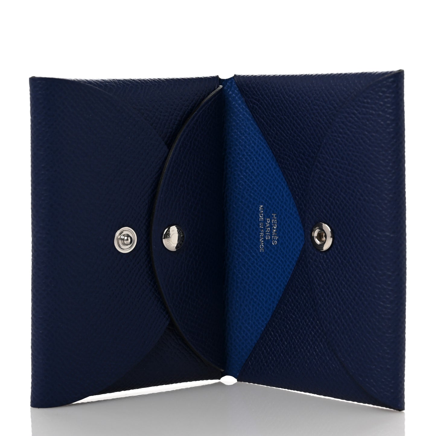 Epsom Verso Calvi Duo Card Case Bleu Saphir Bleu France