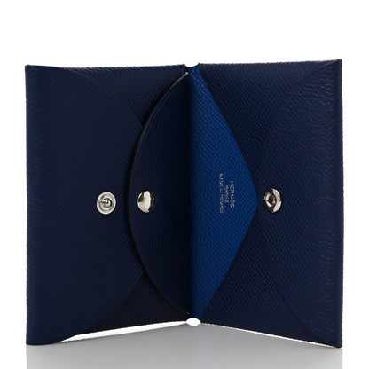 Hermes Epsom Verso Calvi Duo Card Case Bleu Saphir Bleu France 5 of 9