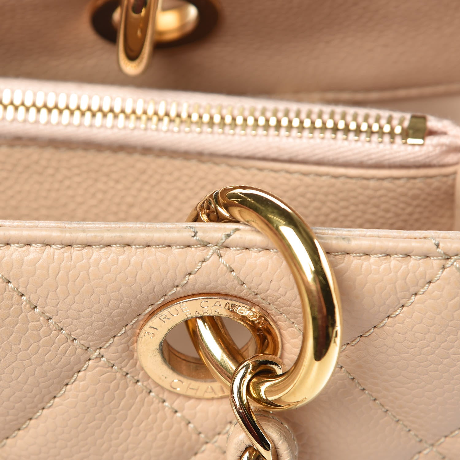 Chanel Caviar Quilted Grand Shopping Tote GST Beige Clair 11 of 14