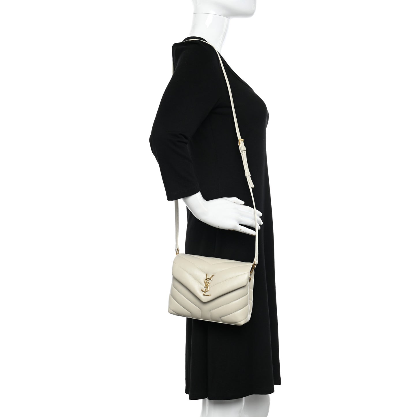 Calfskin Y Quilted Monogram Toy Loulou Crossbody Bag Crema Soft