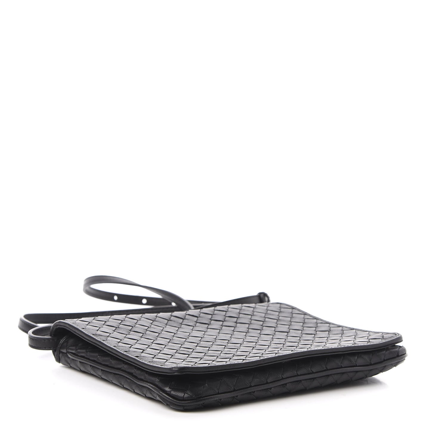 Nappa Intrecciato Flap Crossbody Black