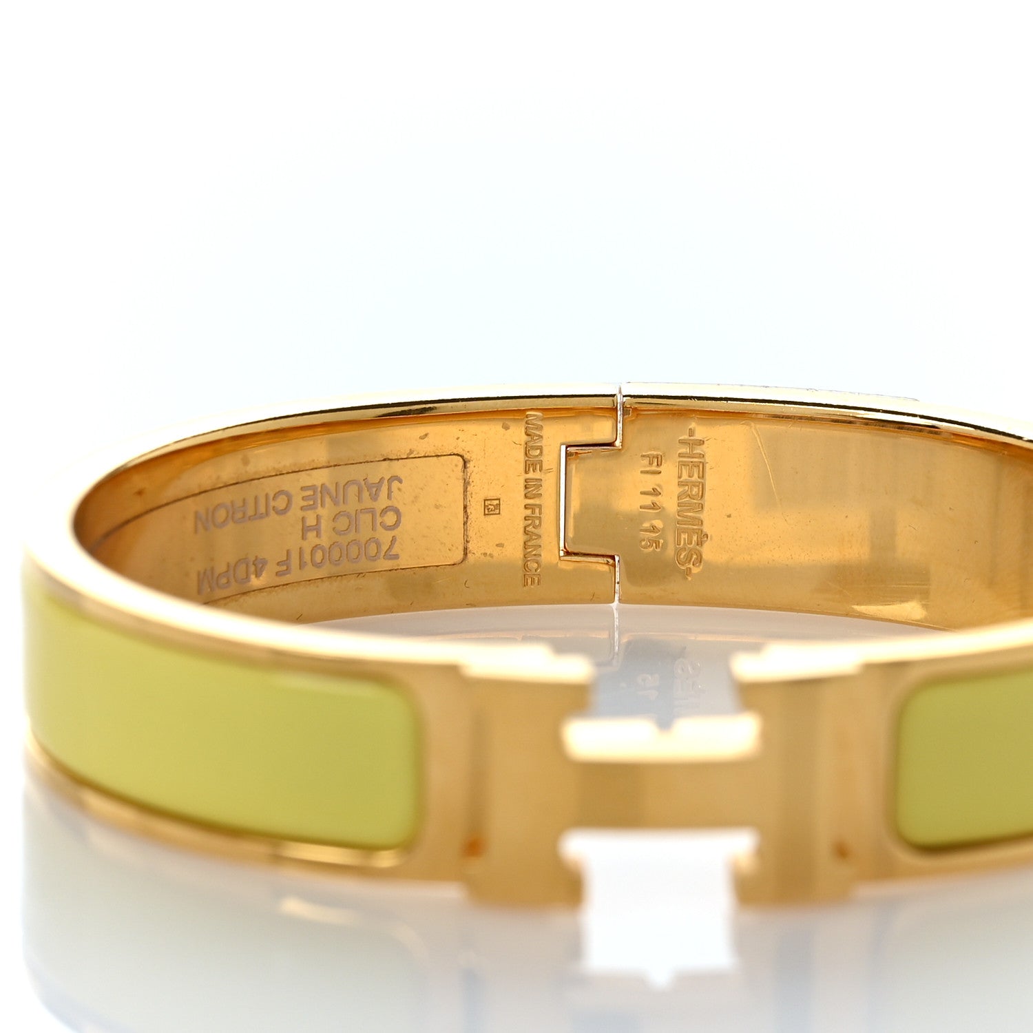 Hermes Enamel Narrow Clic Clac H Bracelet PM Jaune Citron 4 of 5