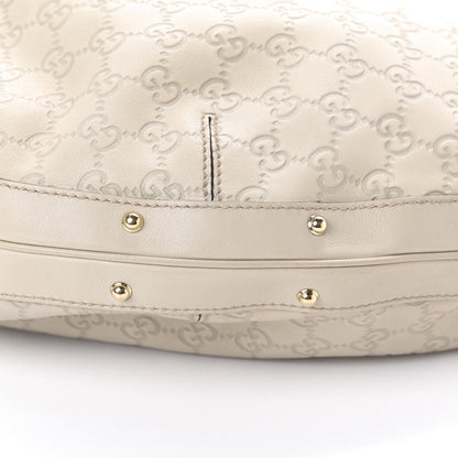 Gucci Guccissima Large Biba Studded Hobo Off White 9 of 9