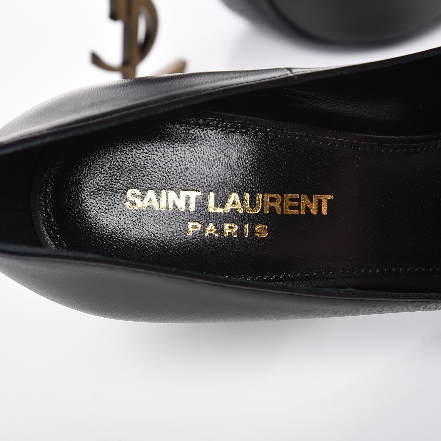Saint Laurent Calfskin Opyum 100 Pumps 37 Black Gold 7 of 9
