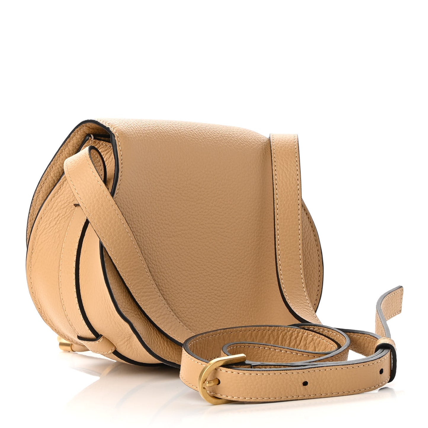 Calfskin Mini Marcie Round Crossbody Bag Nude