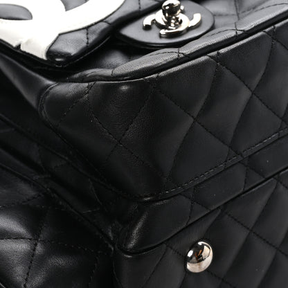 Chanel Calfskin Quilted Large Cambon Multipocket Reporter Black White 8 of 11