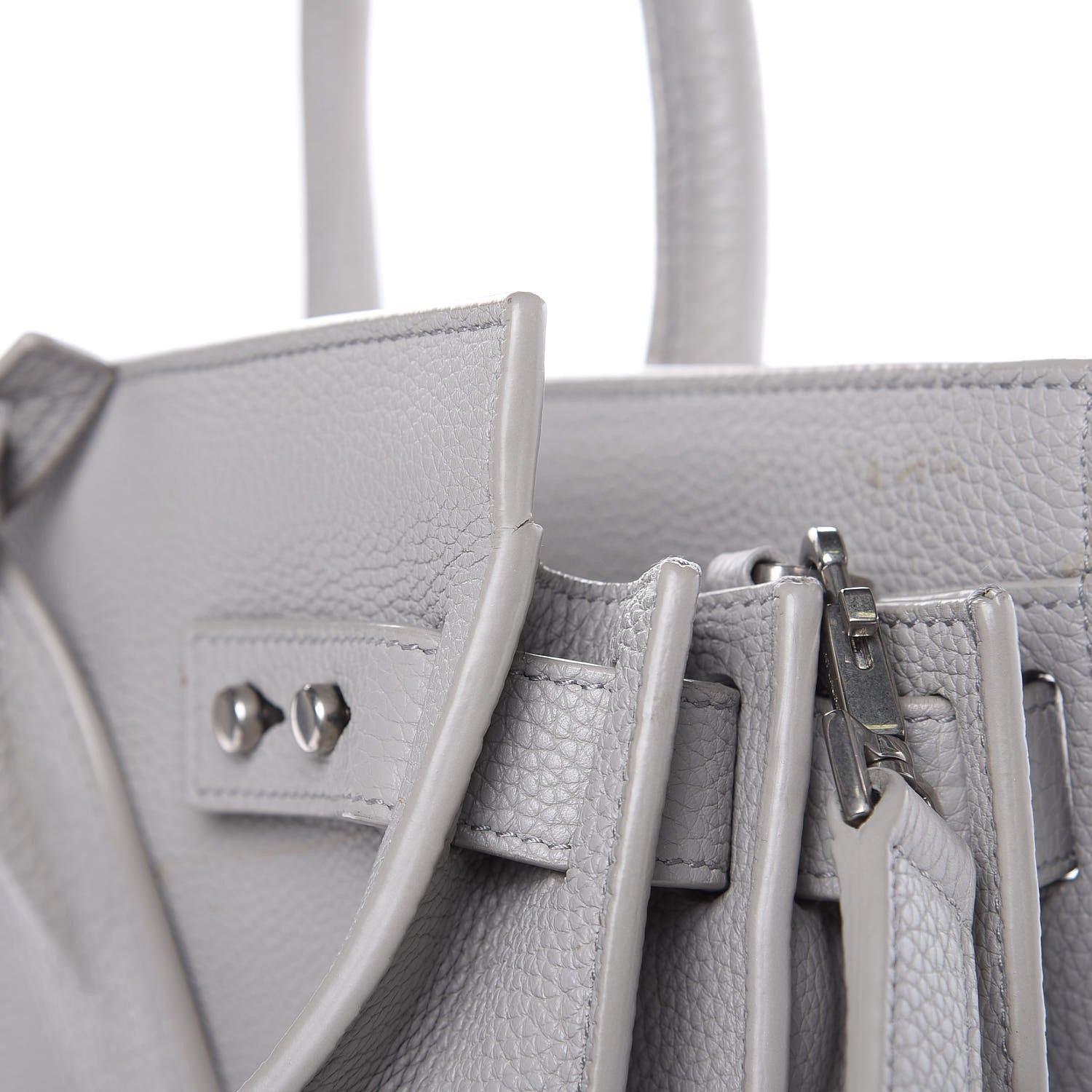 Saint Laurent Grained Calfskin Small Supple Sac De Jour Souris 12 of 18