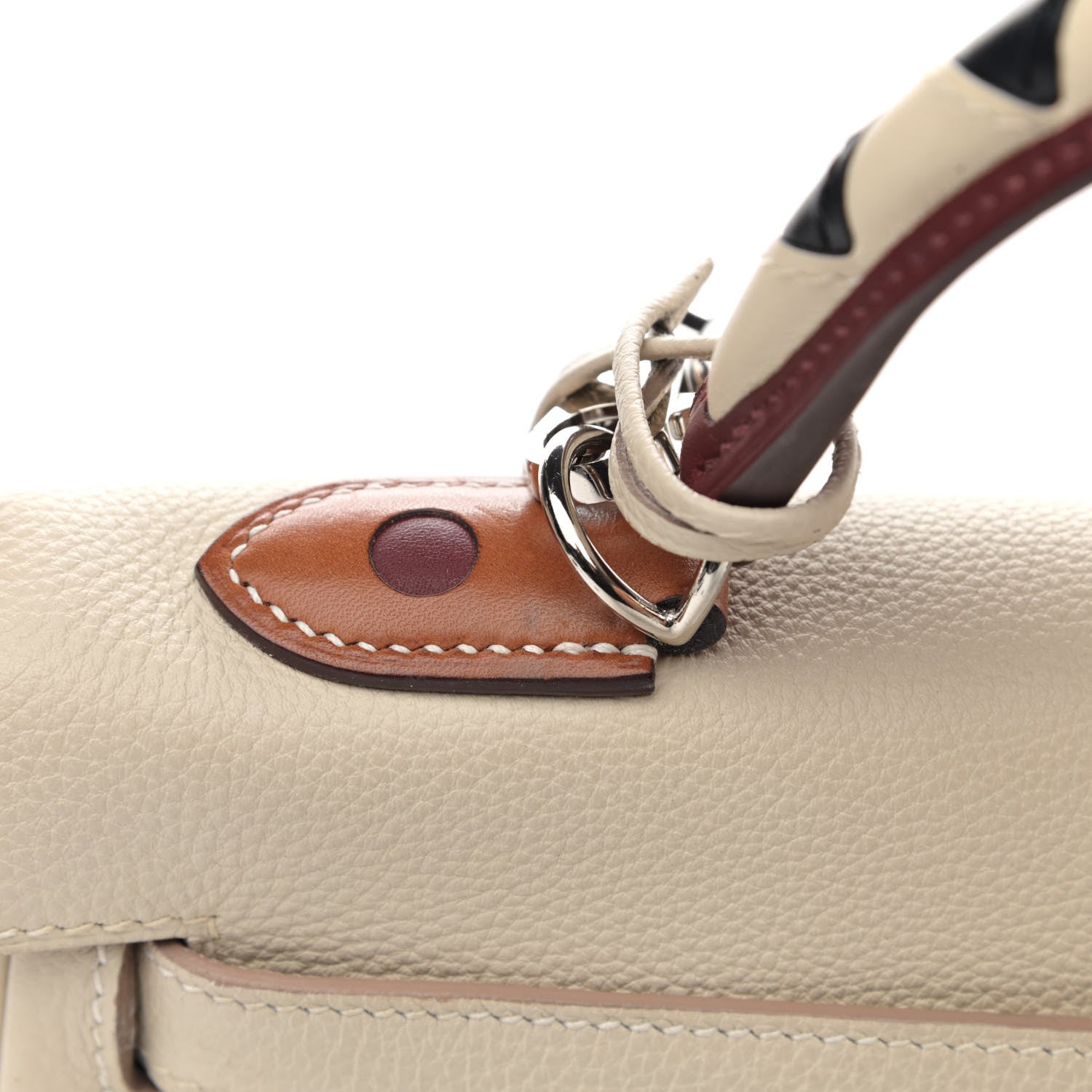 Hermes Togo Au Galop Kelly Retourne 32 Craie Rouge H Fauve Black 11 of 12