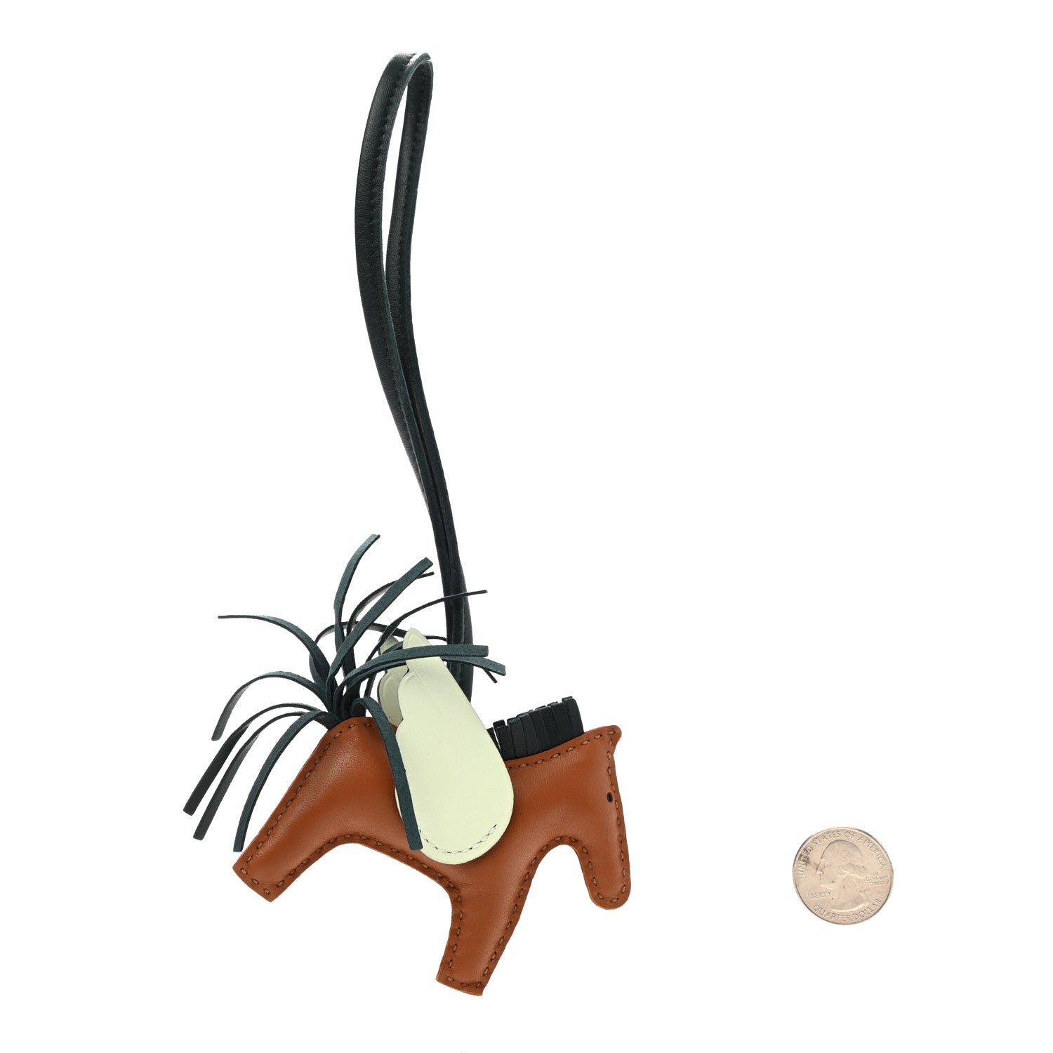 Hermes Milo Lambskin Grigri Rodeo Pegase Horse Bag Charm PM Gold Vert Cypress Vert Fizz 2 of 5