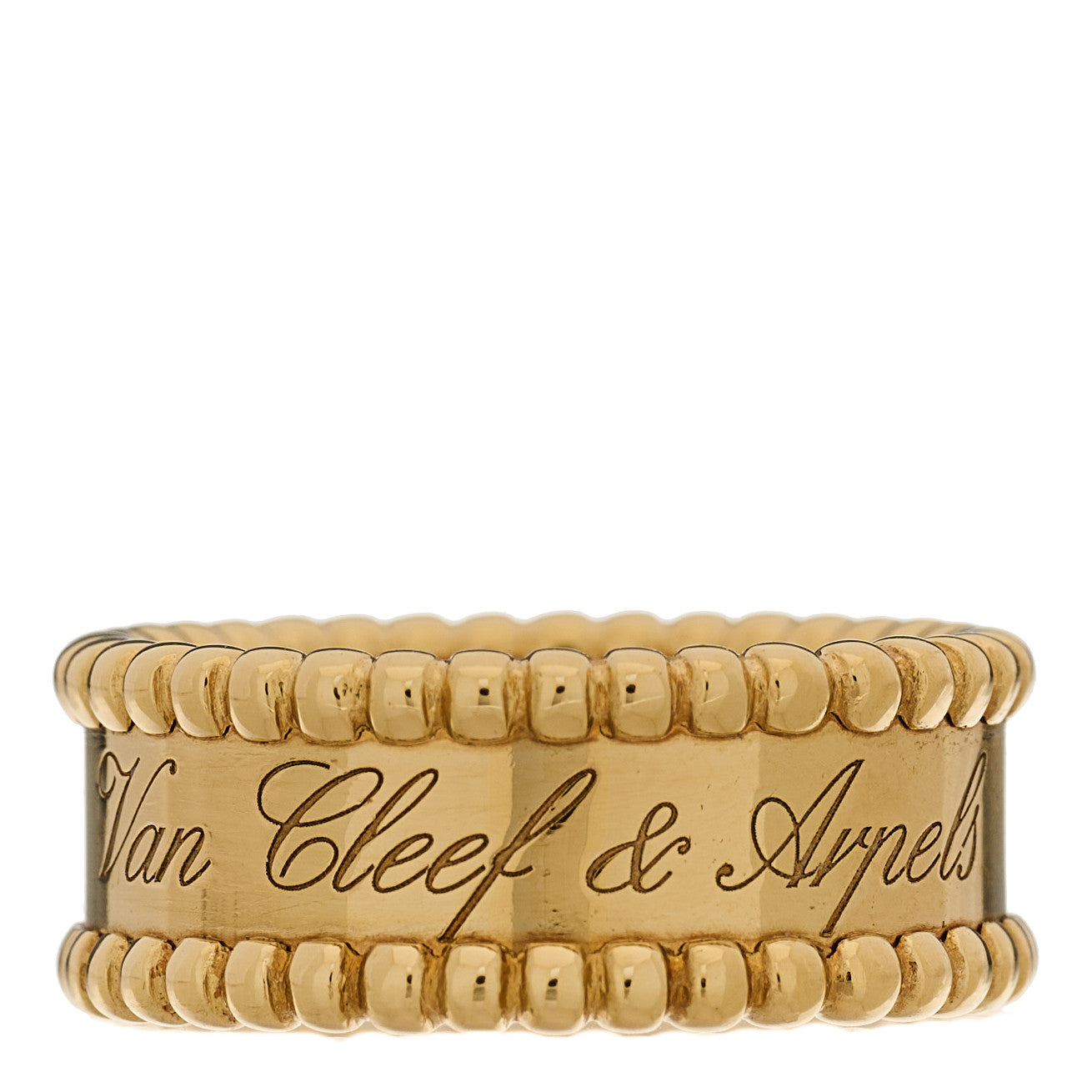 Van Cleef & Arpels 18K Yellow Gold Perlee Signature Ring 51 5.75 1 of 6