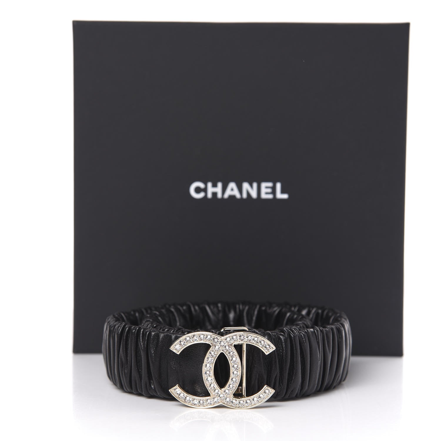 Chanel Lambskin Crystal CC Belt 75 30 Black 5 of 5
