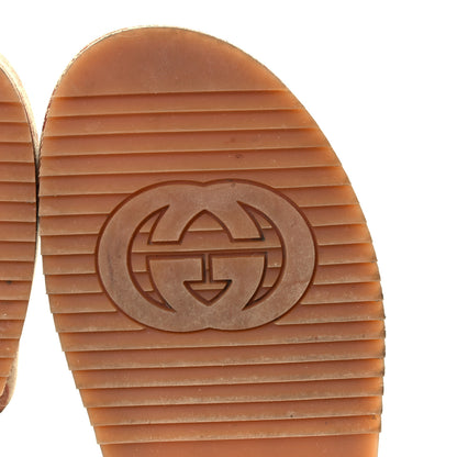 Gucci Canvas GG Monogram Angelina Platform Slide Sandals 37 Beige Ruggine 9 of 12