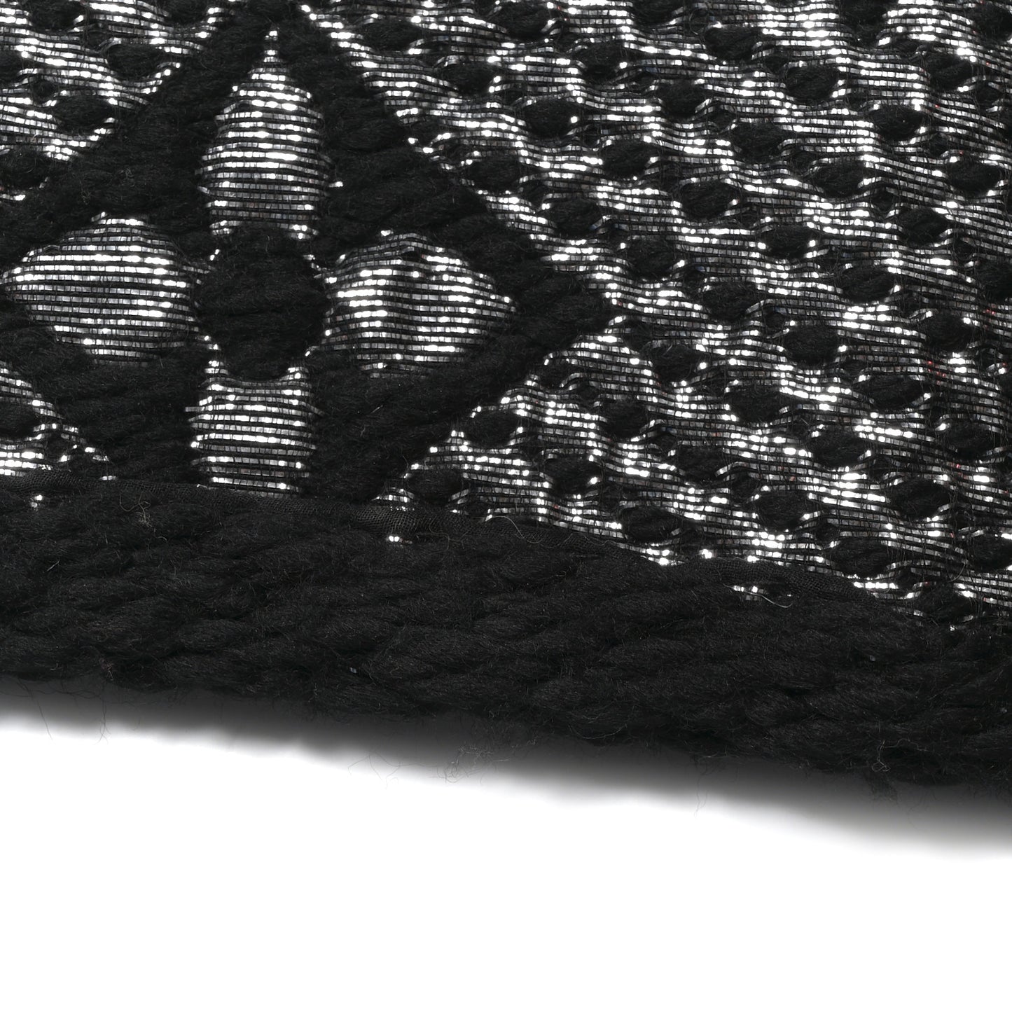 Wool Silk Logomania Shine Scarf Black