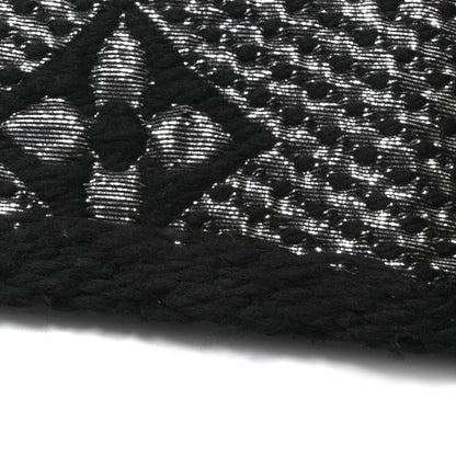 Louis Vuitton Wool Silk Logomania Shine Scarf Black 4 of 5