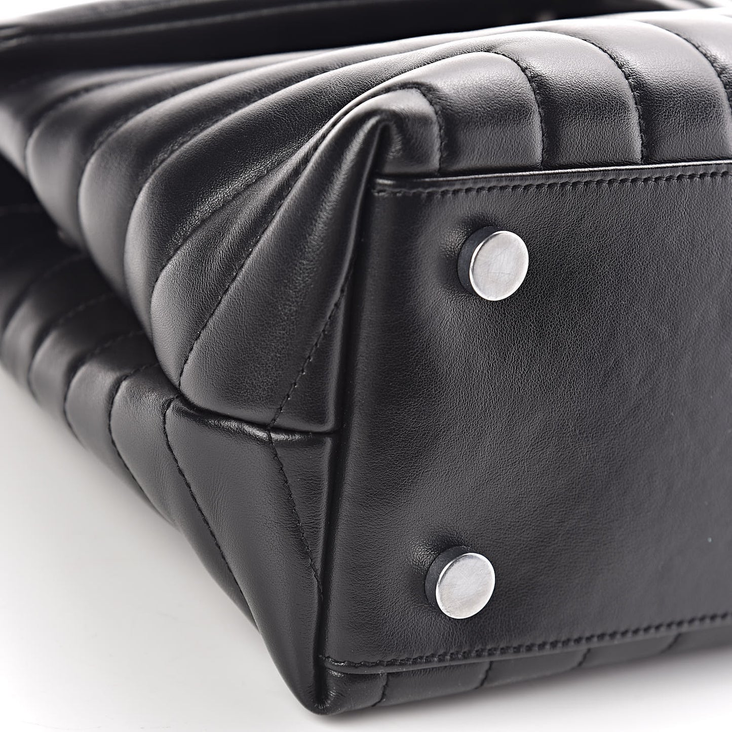 Calfskin Y Quilted Monogram Medium Loulou Satchel Black