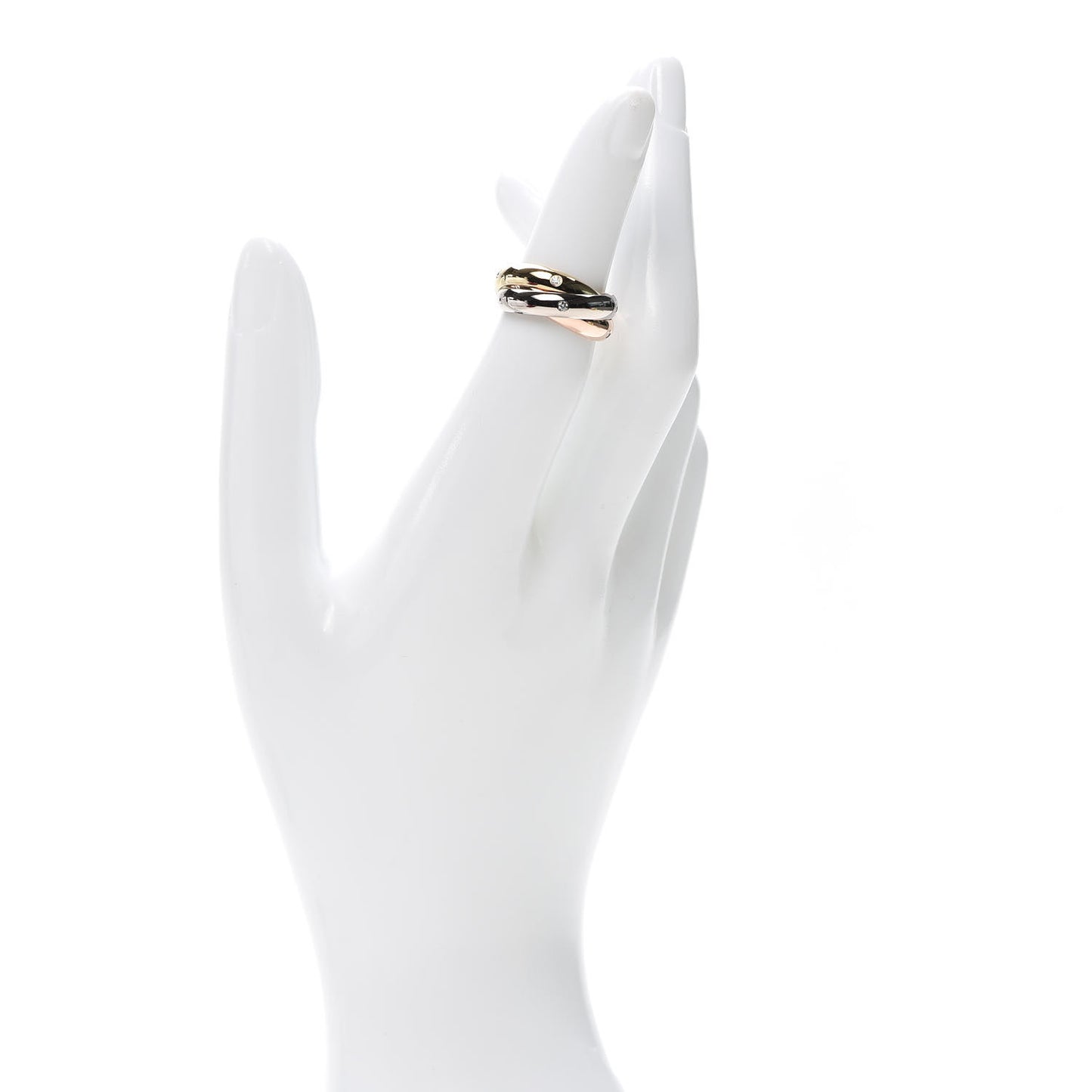 18K Pink Yellow White Gold Diamond Medium Trinity Ring 47 4