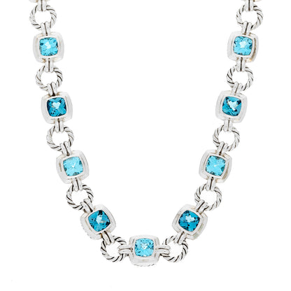 David Yurman Sterling Silver Blue Topaz Renaissance Necklace 1 of 4