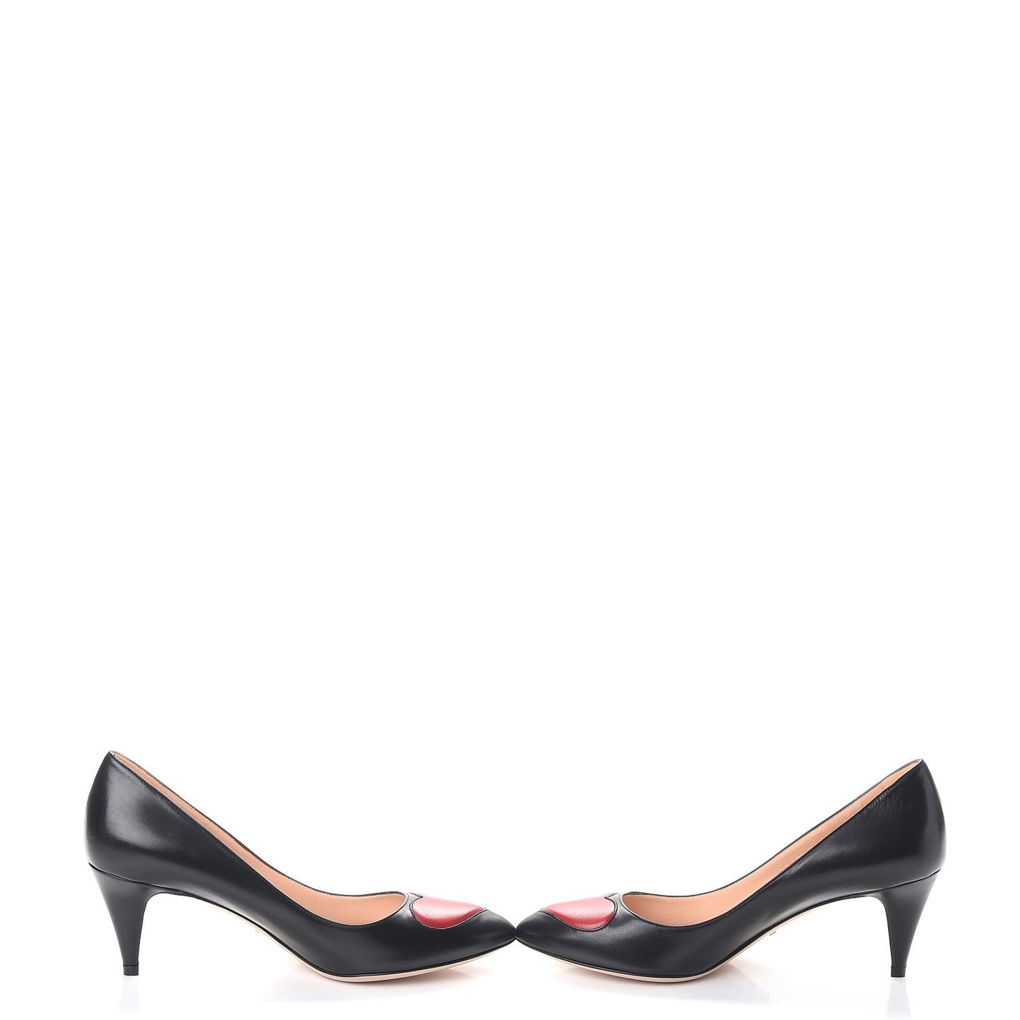 Nappa Molina Heart Pumps Heels 38.5 Black Red