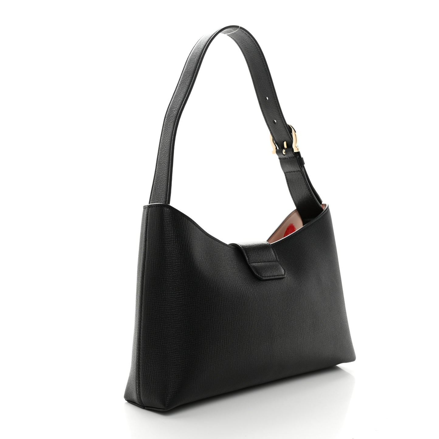 Calfskin Trifolio Shoulder Bag Black