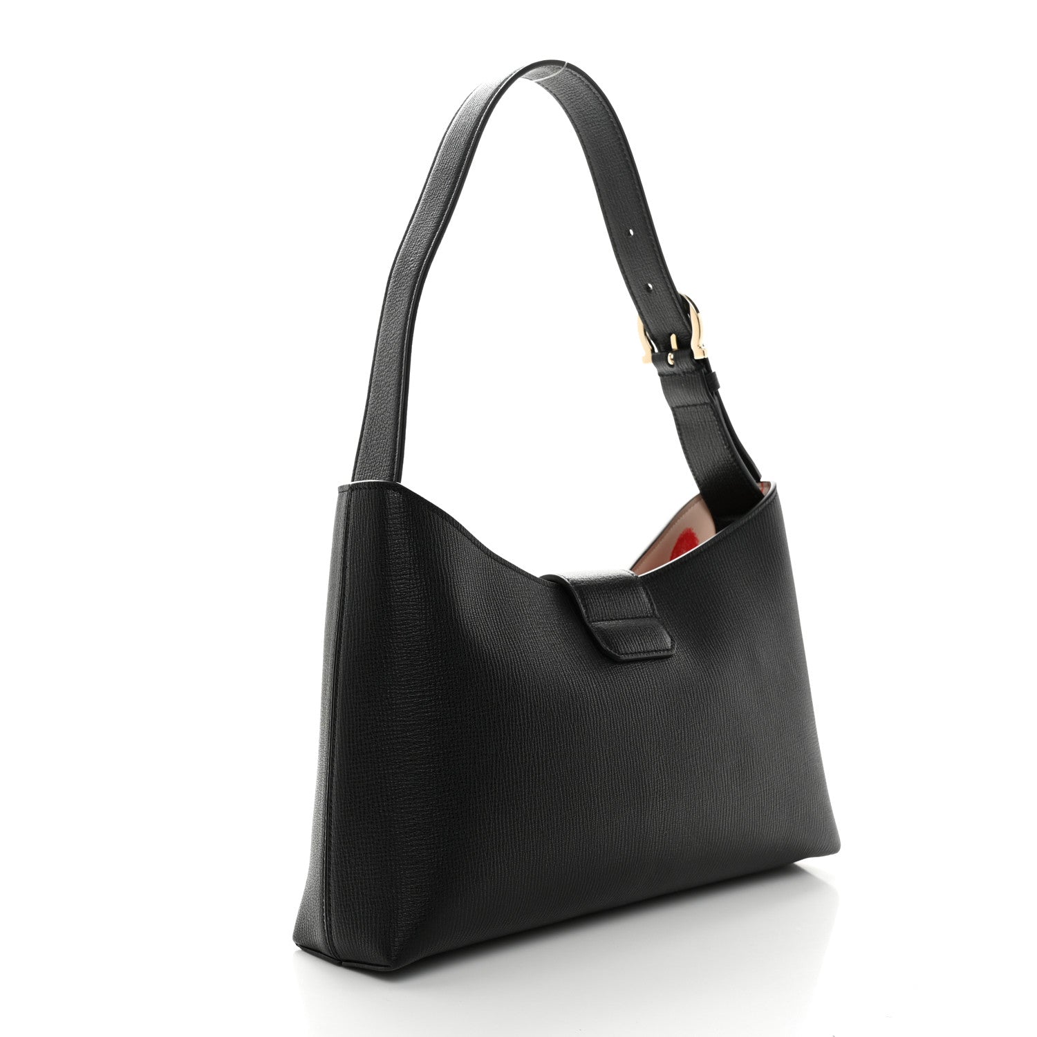 Salvatore Ferragamo Calfskin Trifolio Shoulder Bag Black 3 of 10