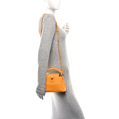 Louis Vuitton Taurillon Mini Capucines Sunbeam Yellow 2 of 9