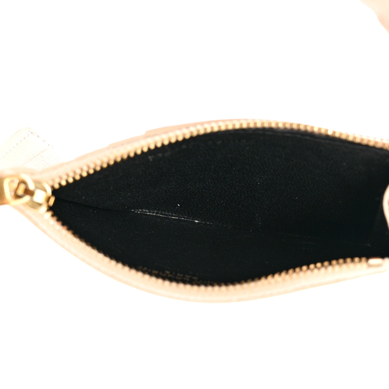 Saint Laurent Grained Calfskin Monogram 5 Fragments Zip Pouch Card Holder Beige 5 of 13