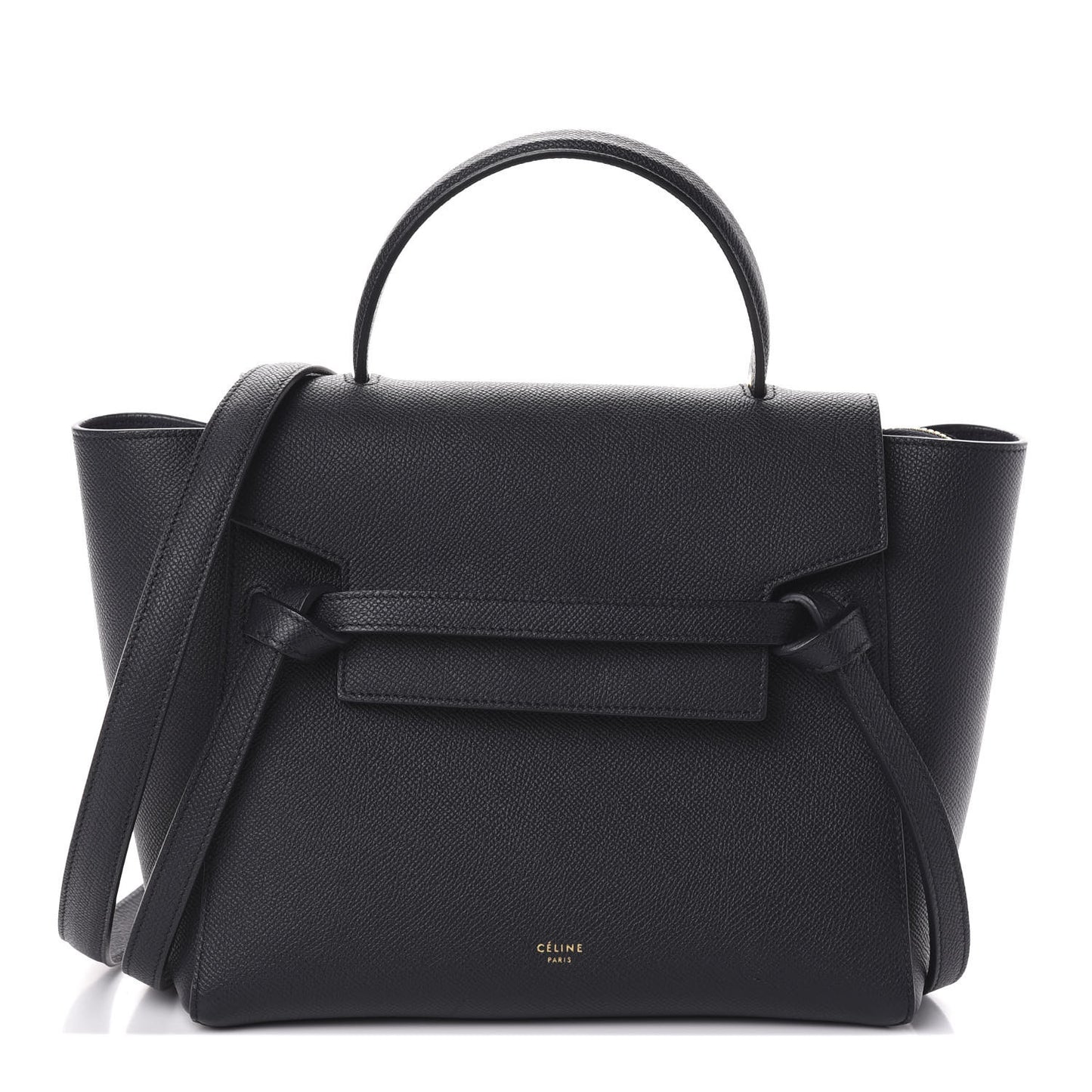 Grained Calfskin Micro Belt Bag Black