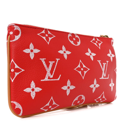 Louis Vuitton Calfskin Monogram Speedy P9 Bandouliere 50 Pochette Red 3 of 8