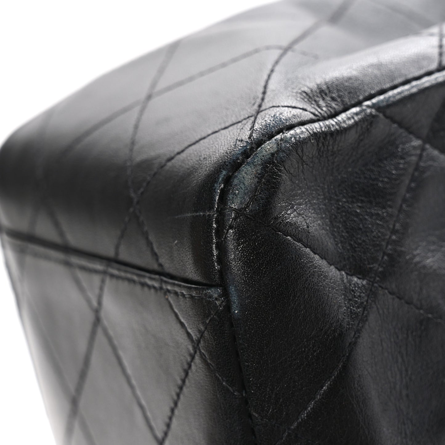 Lambskin Quilted XL Jumbo Single Flap Black