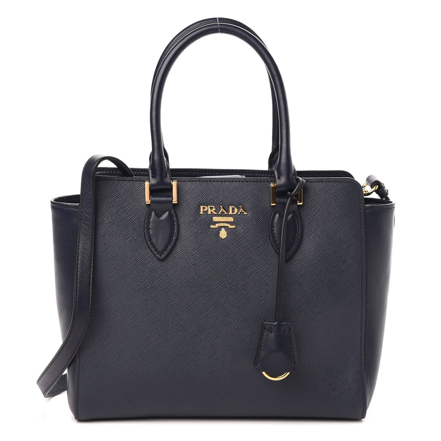 Saffiano Soft Calfskin Small Zippered Tote Black