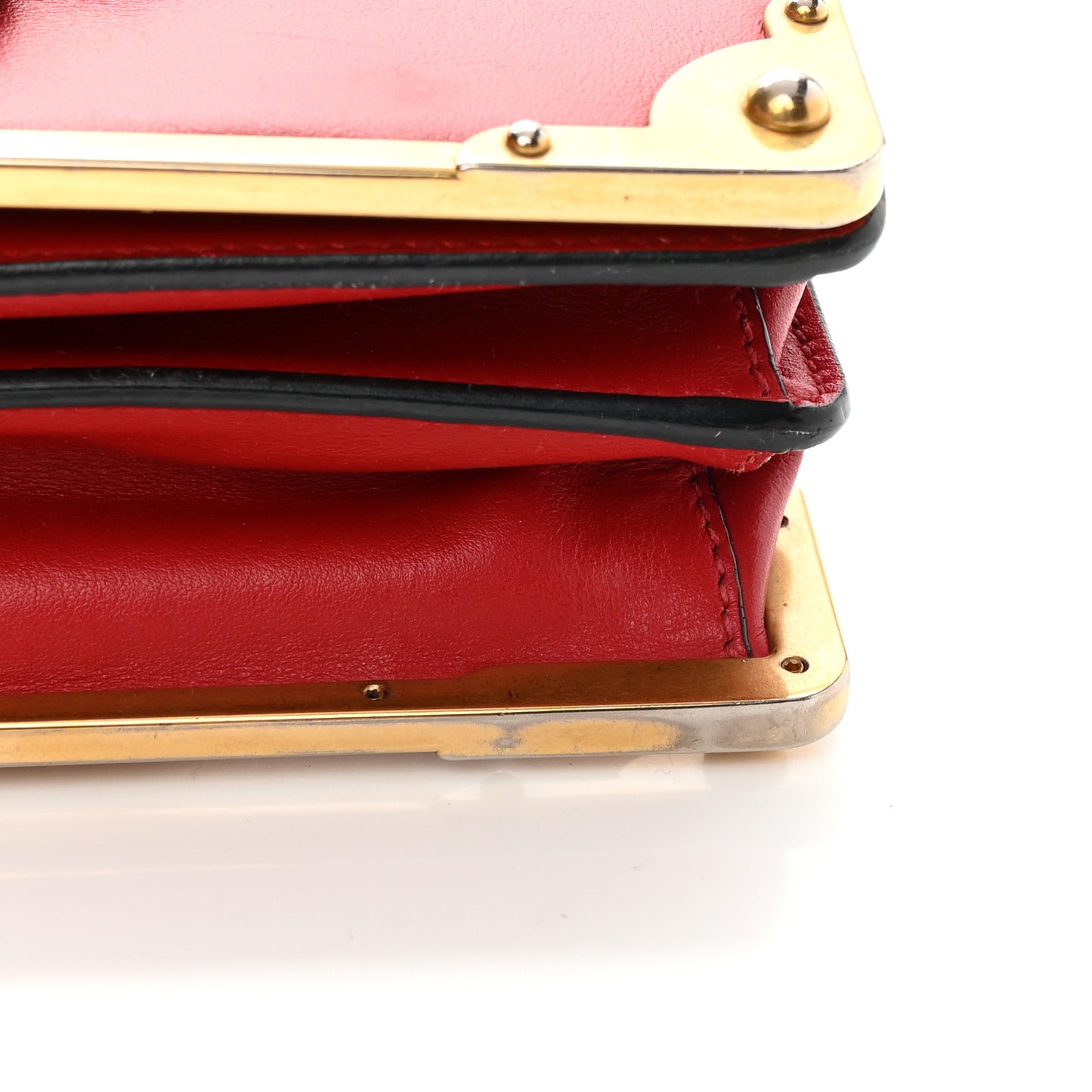 City Calfskin Saffiano Cahier Bag Fuoco Black