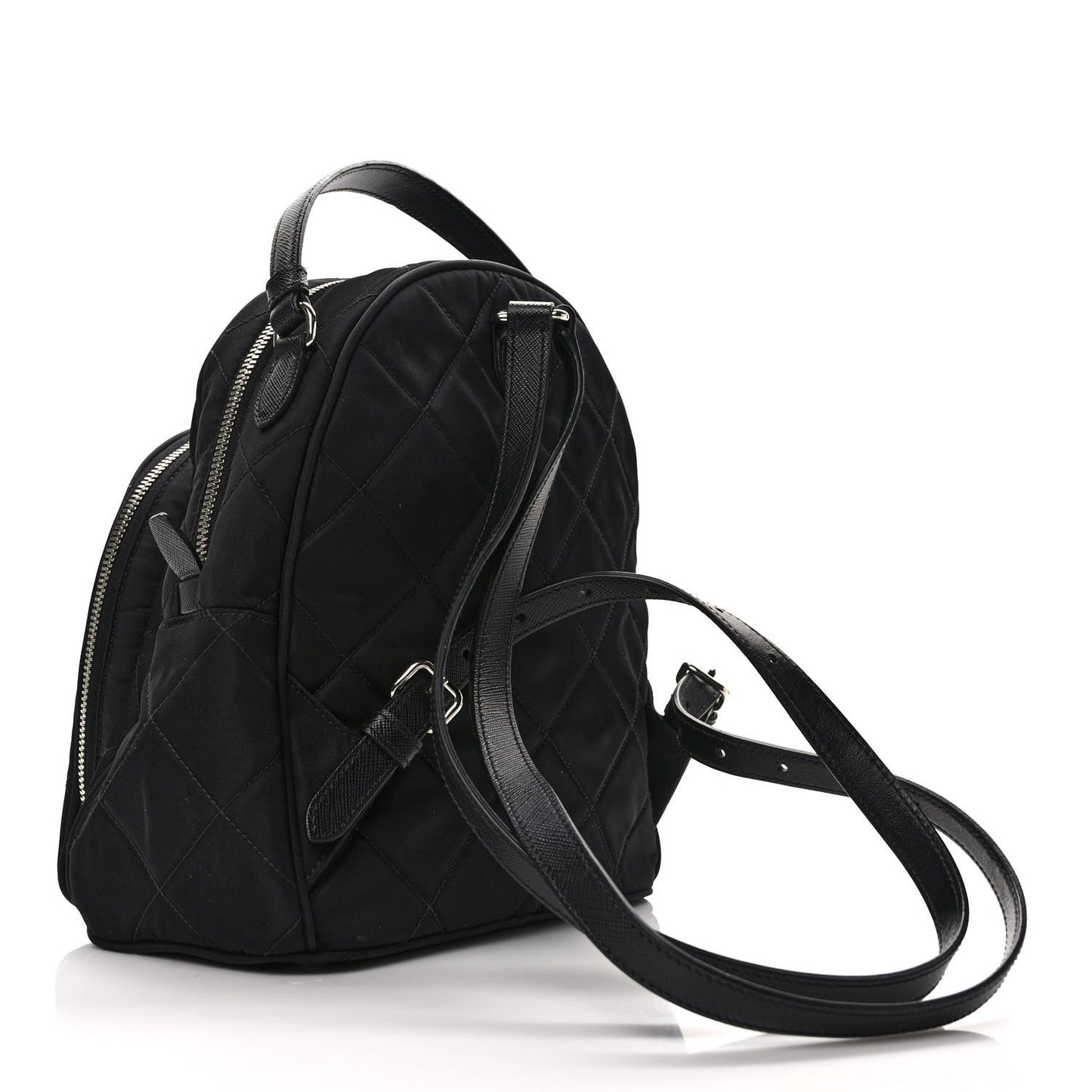 Nylon Tessuto Impuntu Quilted Backpack Black