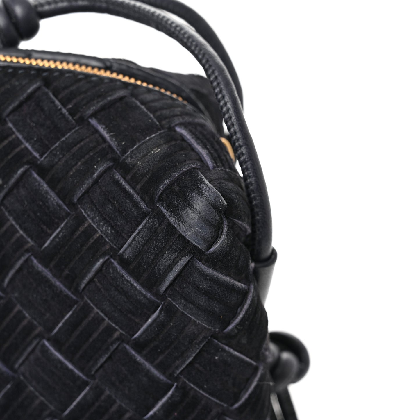 Suede Intrecciato Small Loop Camera Bag Space