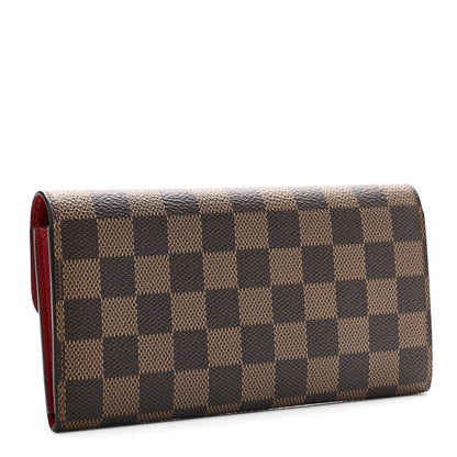 Louis Vuitton Damier Ebene Emilie Wallet Red 3 of 7