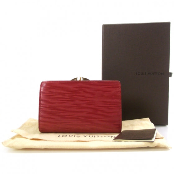 Louis Vuitton Epi French Purse Wallet Red 2 of 9