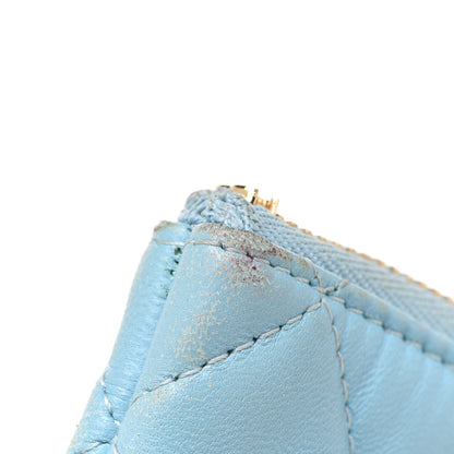 Chanel Lambskin Quilted Small Cosmetic Case Light Blue 8 of 12