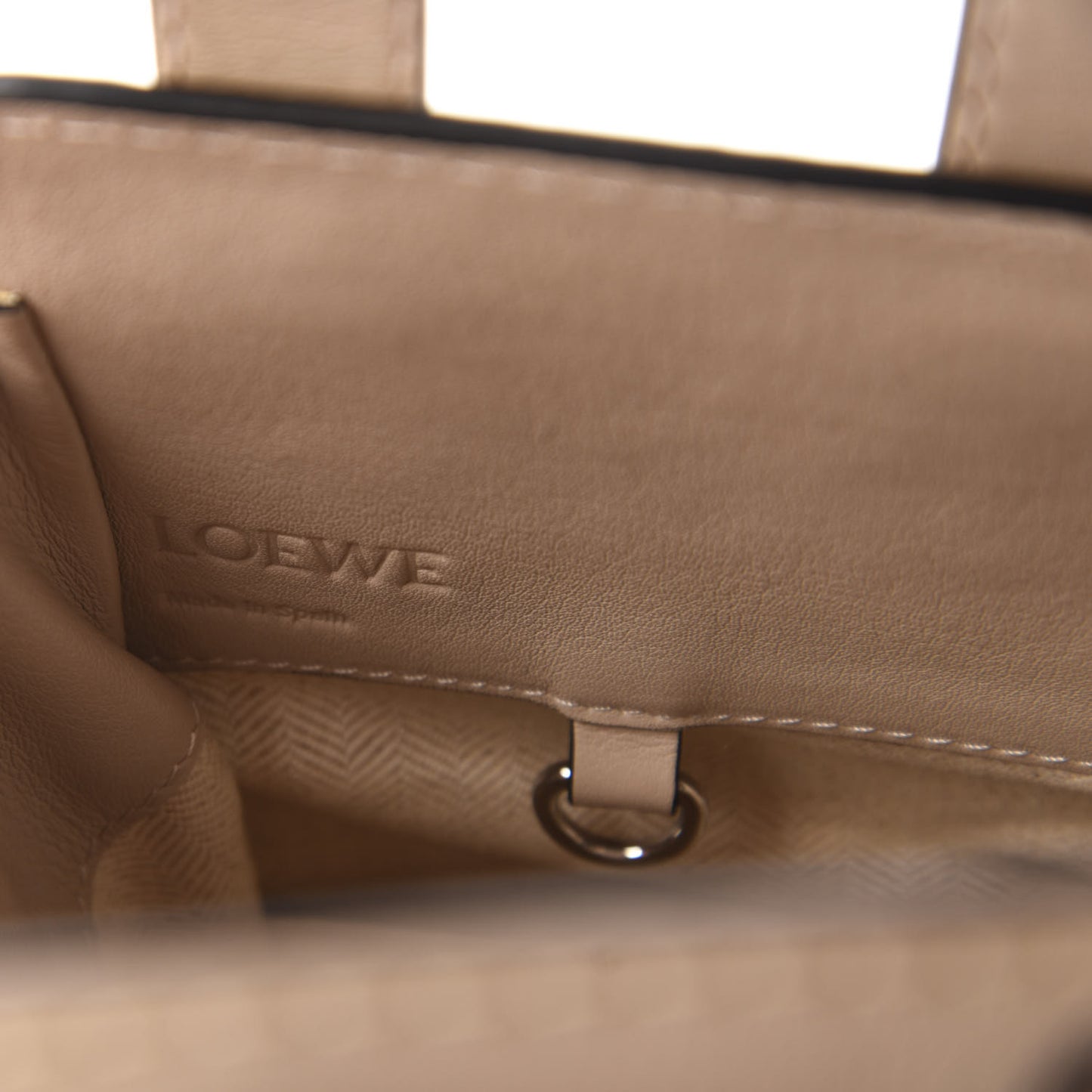 Calfskin Canvas Mini Hammock Shoulder Bag Natural Light Oat