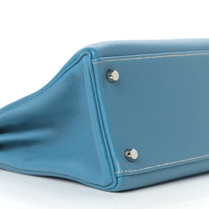 Hermes Taurillon Clemence Kelly Retourne 32 Blue Jean 9 of 12