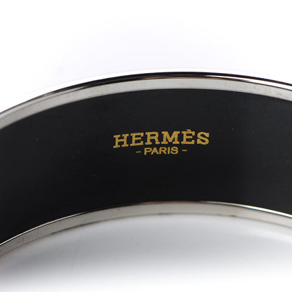 Hermes Enamel Wide Printed Sellier Bracelet 65 Rose Dahlia 5 of 6