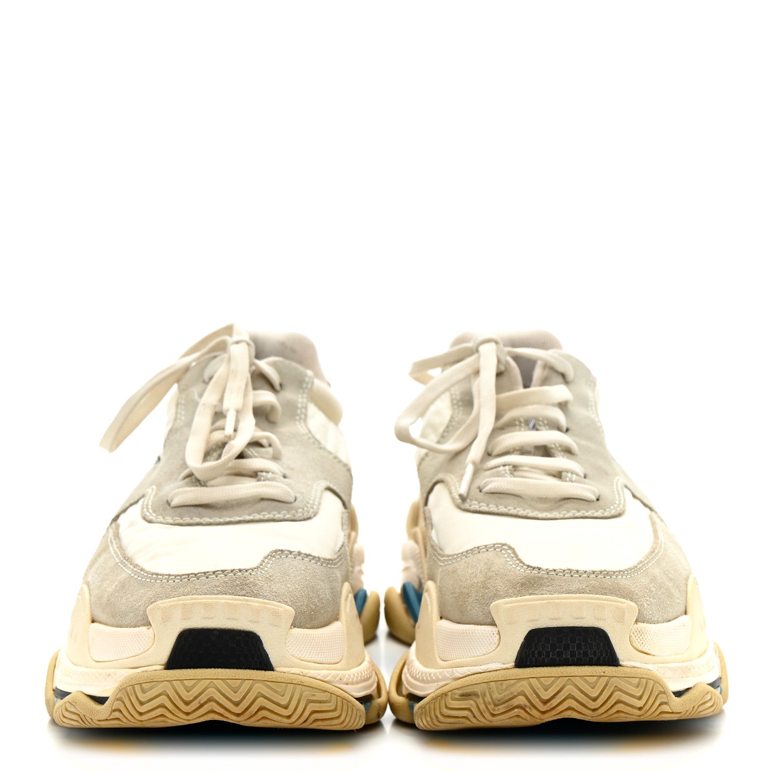Balenciaga Nylon Suede Womens Triple S 2.0 Sneakers 39 Blue Multicolor 3 of 9