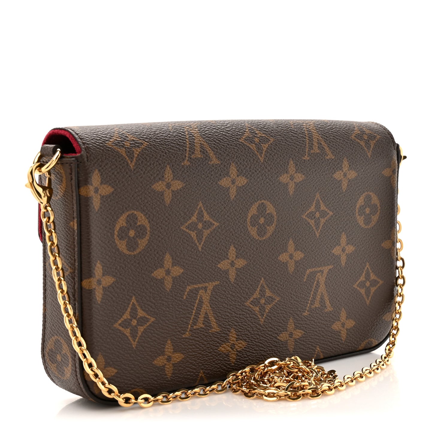 Monogram Pochette Felicie Chain Wallet Fuchsia