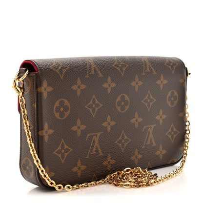 Louis Vuitton Monogram Pochette Felicie Chain Wallet Fuchsia 4 of 13