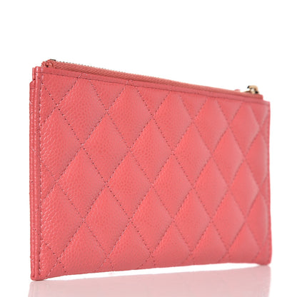 Chanel Iridescent Caviar Quilted Classic Zip Pouch Pink 3 of 8